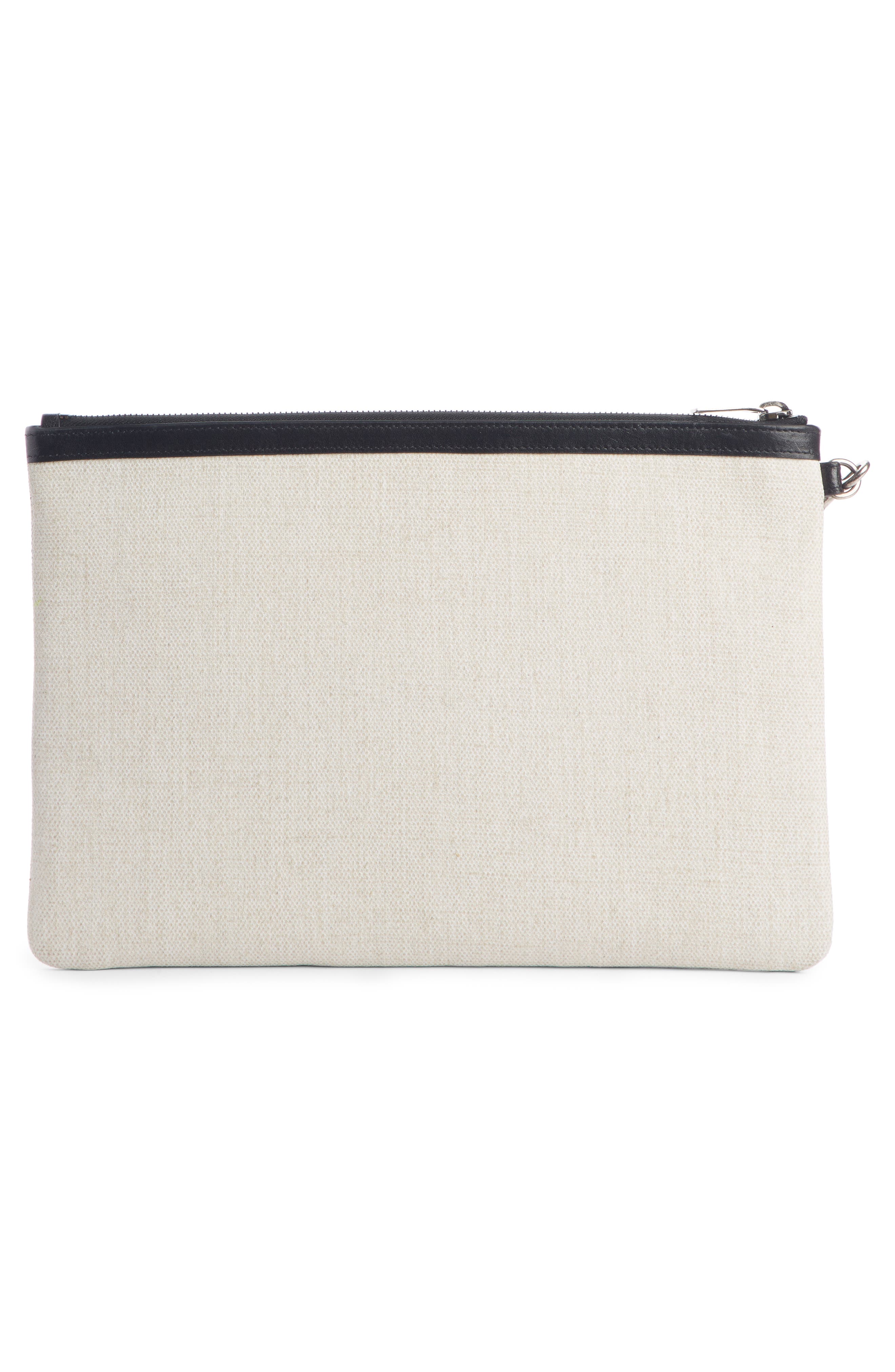Saint Laurent Rive Gauche Canvas Pouch, Alternate, color, 