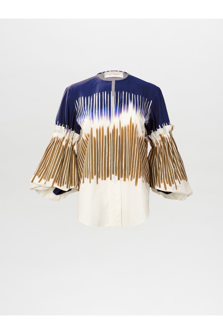 Lucaya Blouse, Alternate, color, Navy Mustard Abstrac