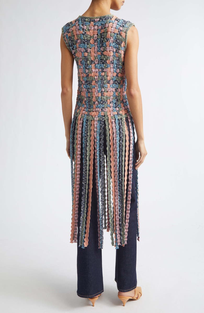 Ulla Johnson Victoria Macramé Knit Cotton Fringe Tank, Alternate, color, Sunweave