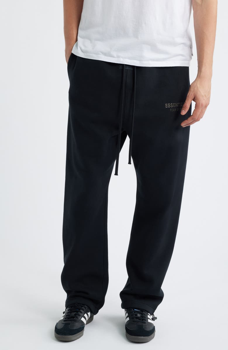 Fear of God Essentials Relaxed Fleece Sweatpants, Main, color, Jet Black