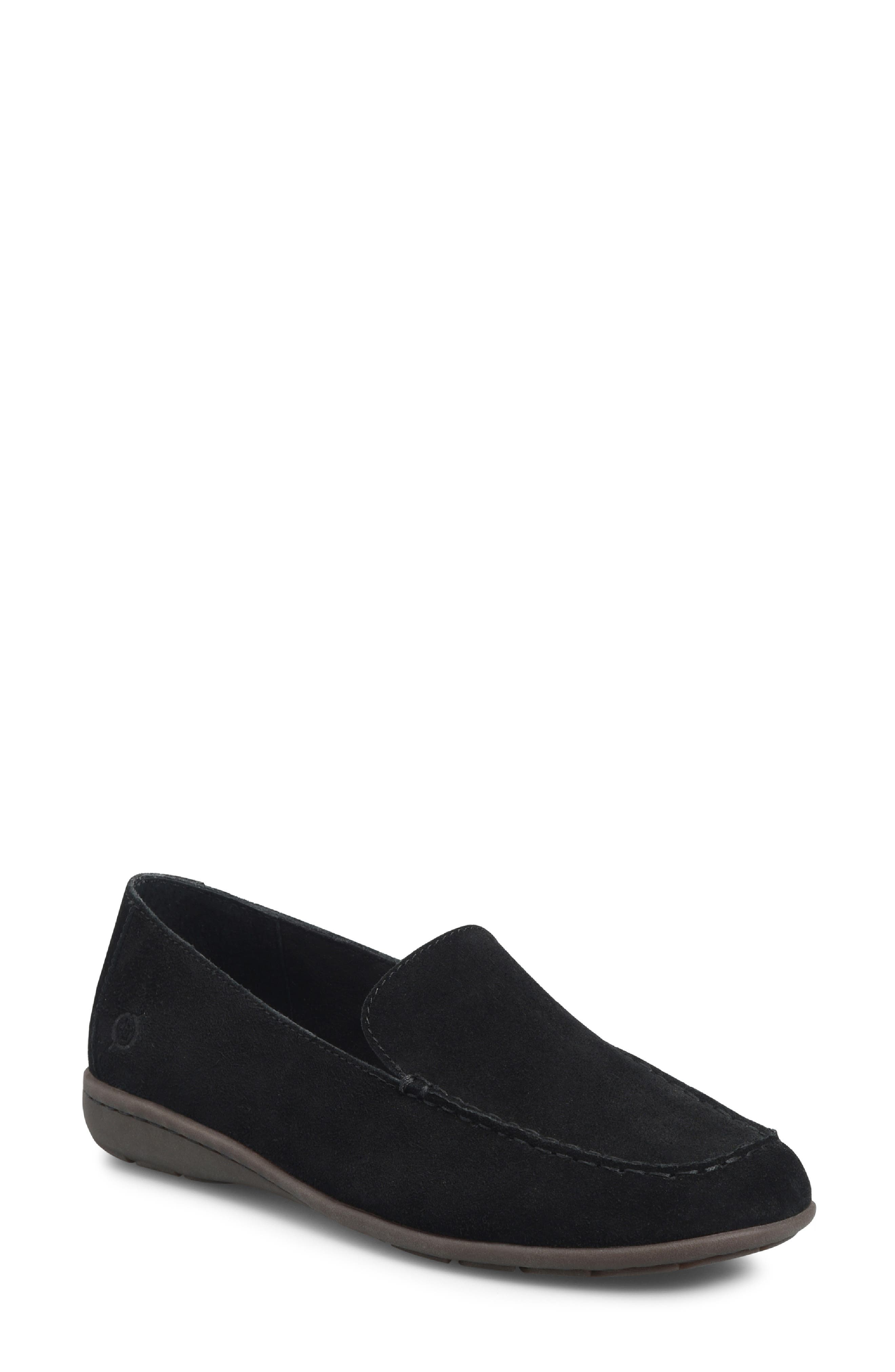 Fawn Loafer, Main, color, BLACK SUEDE