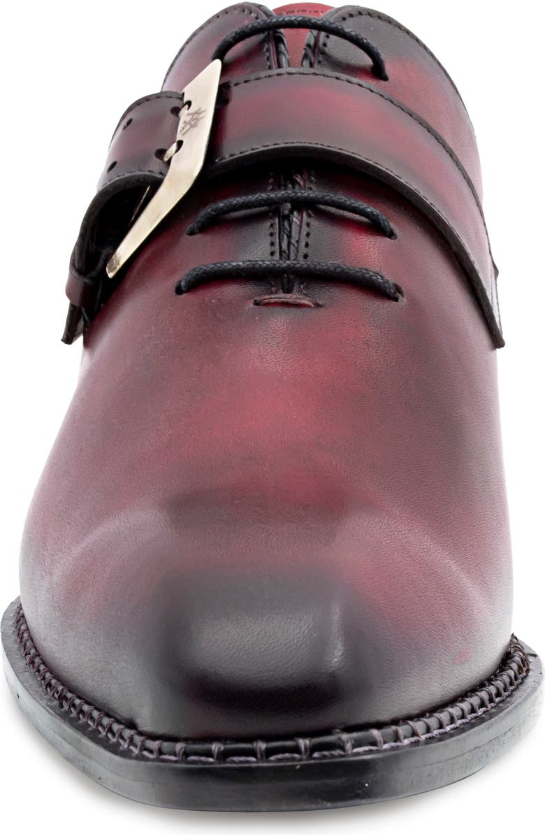 Mezlan Machado Buckle Strap Wholecut Shoe, Alternate, color, Burgundy