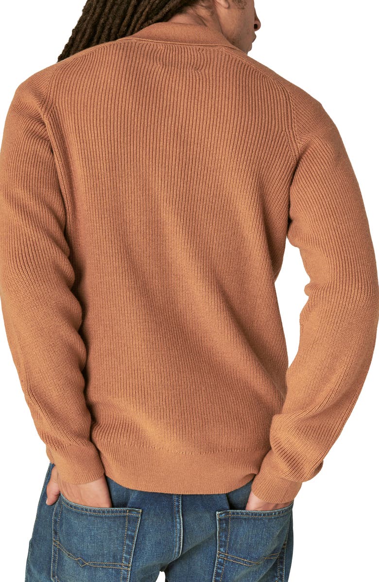 Lucky Brand Cloud Soft Rib Cotton Blend Polo Sweater, Alternate, color, 