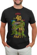TEENAGE MUTANT NINJA TURTLES Men's Teenage Mutant Ninja Turtles 40th Birthday Pizza Party Graphic T-Shirt