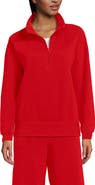 Lands' End Serious Sweats Relaxed Quarter Zip Pullover Sweatshirt