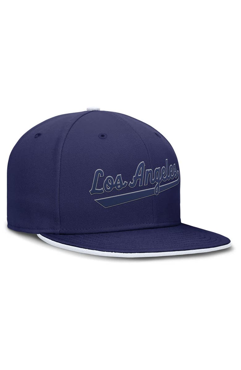 Nike Men's Nike Royal Los Angeles Dodgers Wordmark Dri-FIT Round Bill True Fitted Hat, Alternate, color, Royal