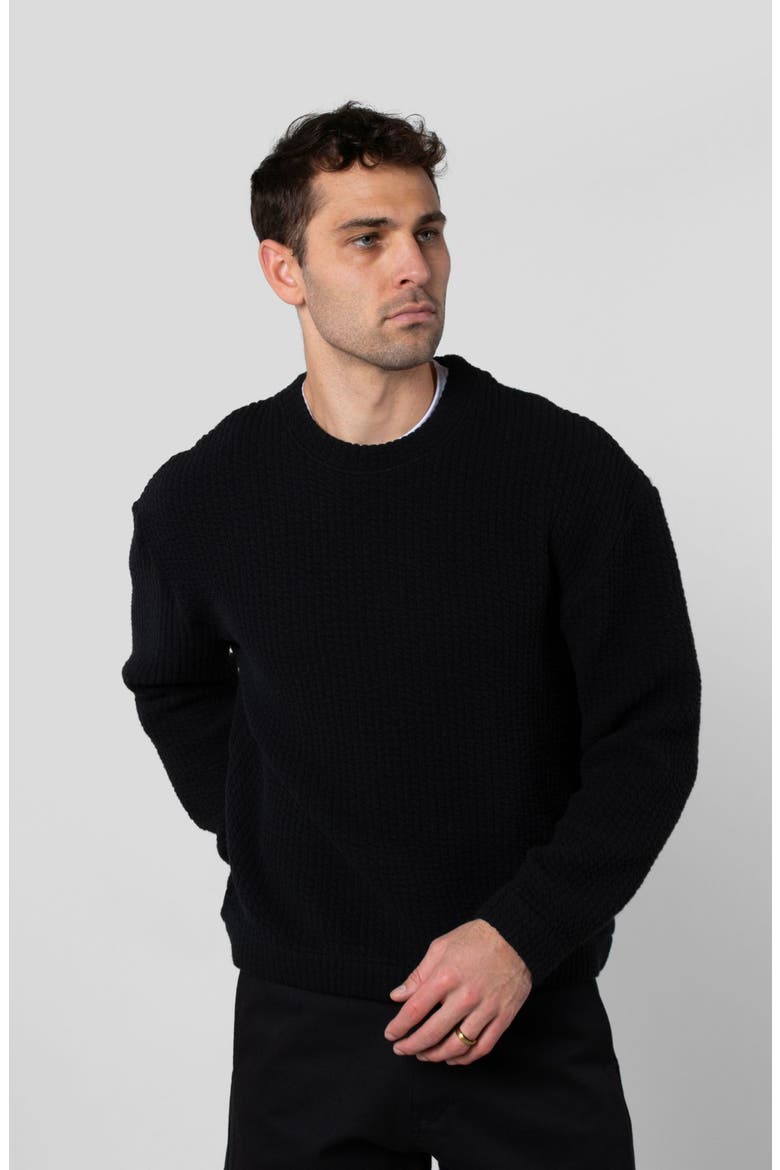 Cozy Quilt Crewneck, Alternate, color, Black