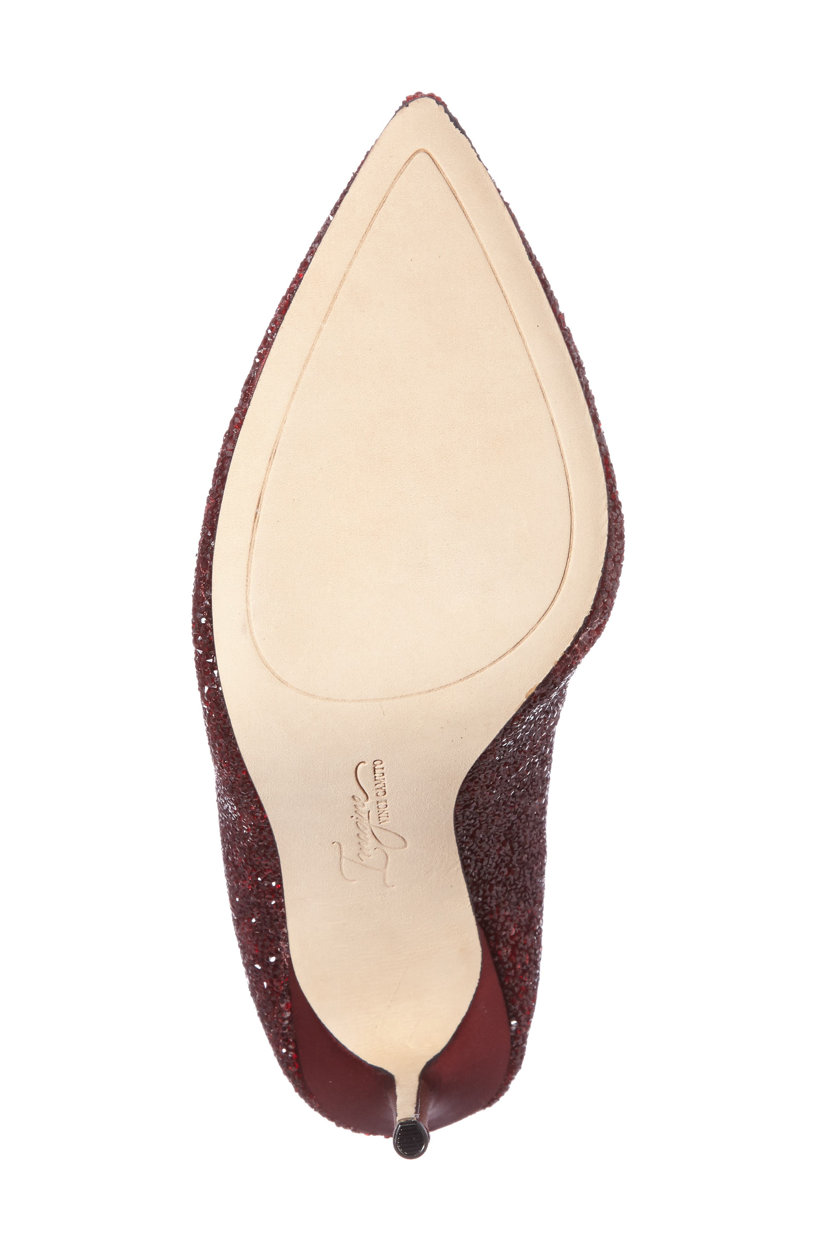 'Olson' Crystal Embellished Pump, Alternate, color, CURRANT SATIN