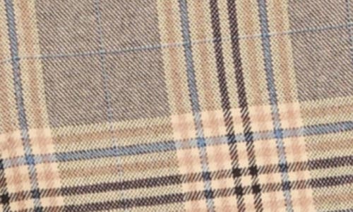 Paisley & Gray Downing Slim Fit Flat Front Check Dress Pants In Brown