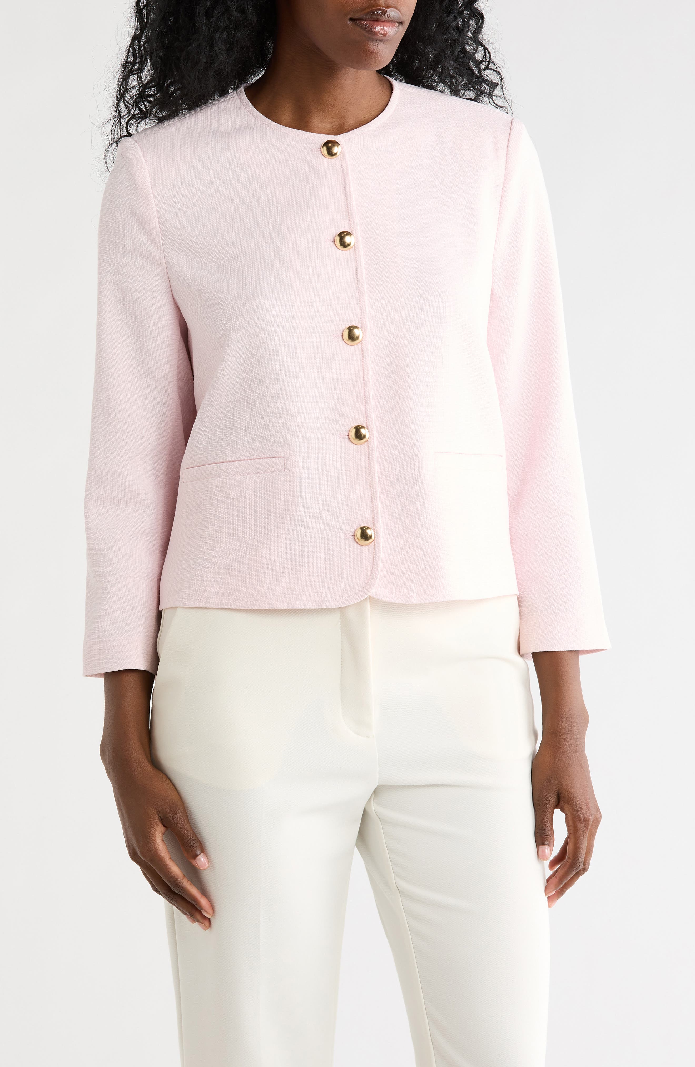 NORDSTROM RACK Textured Collarless Jacket