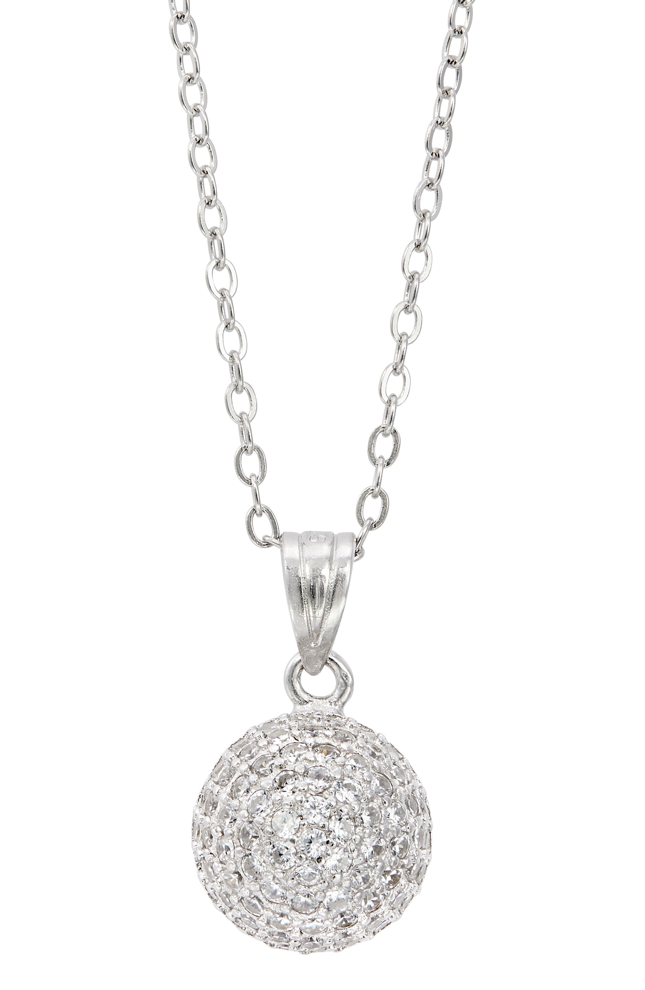 SAVVY CIE JEWELS Pavé Cubic Zirconia Pendant Necklace