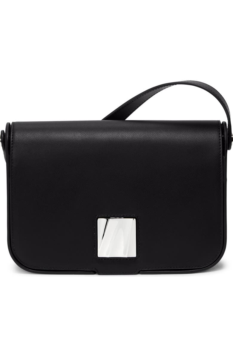 TUMI Medium Olas Leather Shoulder Bag, Main, color, Black