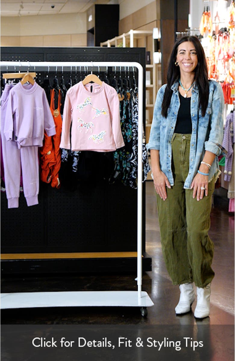 Kids' Unicorn Appliqué Cotton Graphic T-Shirt, sales video thumbnail