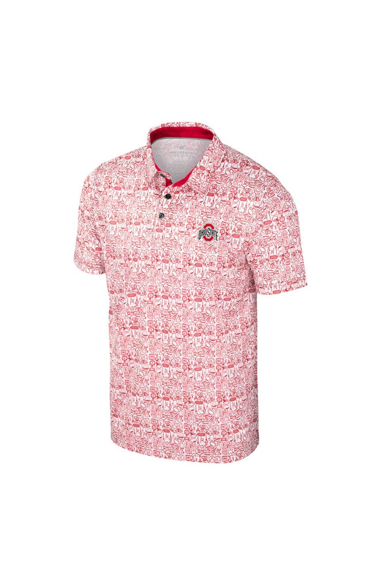 COLOSSEUM Men's Colosseum Scarlet/White Ohio State Buckeyes Big & Tall Allover Polo, Alternate, color, Scarlet