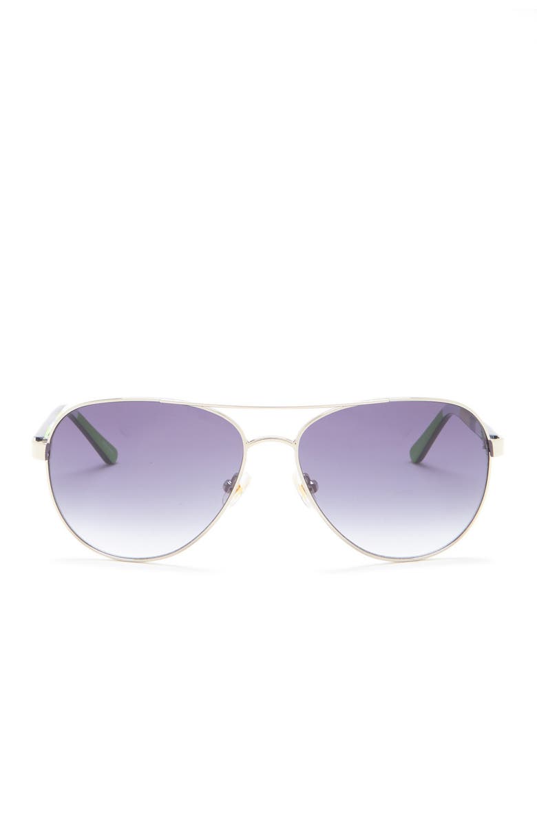 Kate Spade New York
blossom 58mm aviator sunglasses Kate Spade Blossom/O/S Clear Silver Aviator Sunglasses 58-14  main image 4