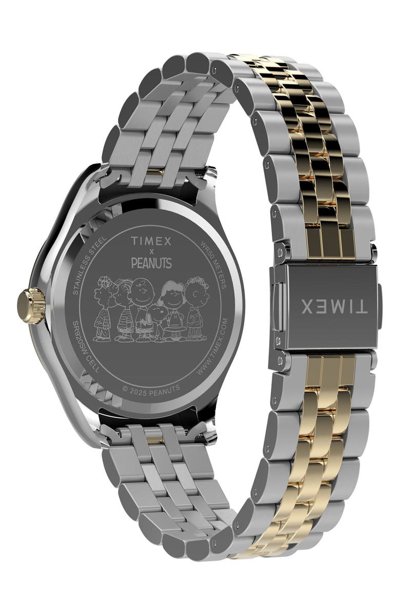 Timex<sup>®</sup> x Peanuts<sup>®</sup> Legacy Two-Tone Bracelet Watch, 34mm, Alternate, color, White