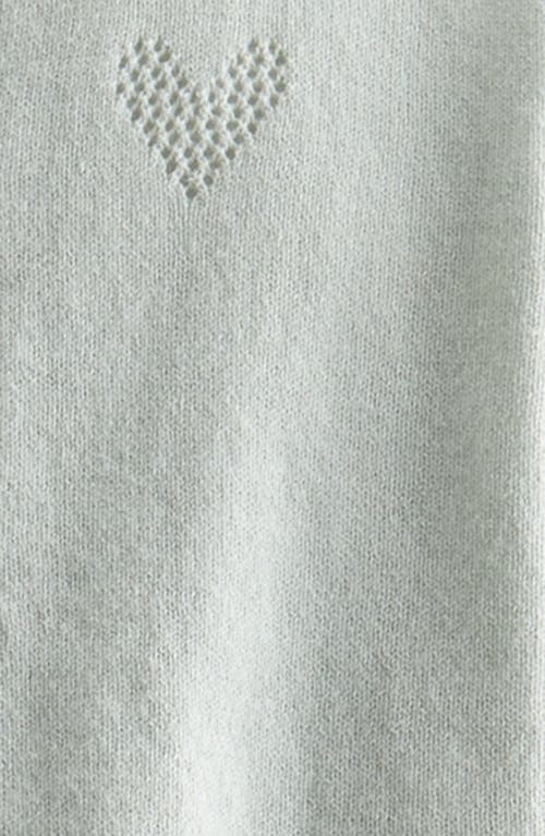 Nordstrom Pointelle Heart Cardigan & Sweater Pants Set In Green