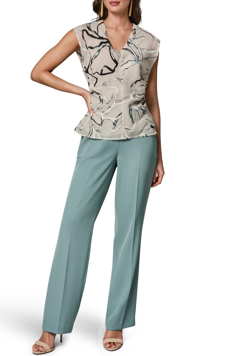 Donna Karan New York Swirl Print Burnout Sleeveless Knit Top, Alternate, color, 