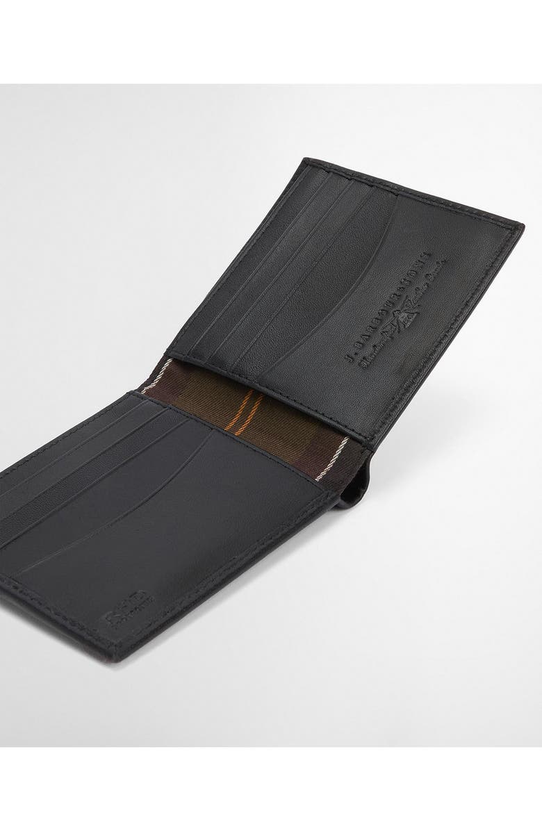Barbour Brunton RFID Leather Bifold Wallet, Alternate, color, Black Deboss Tartan