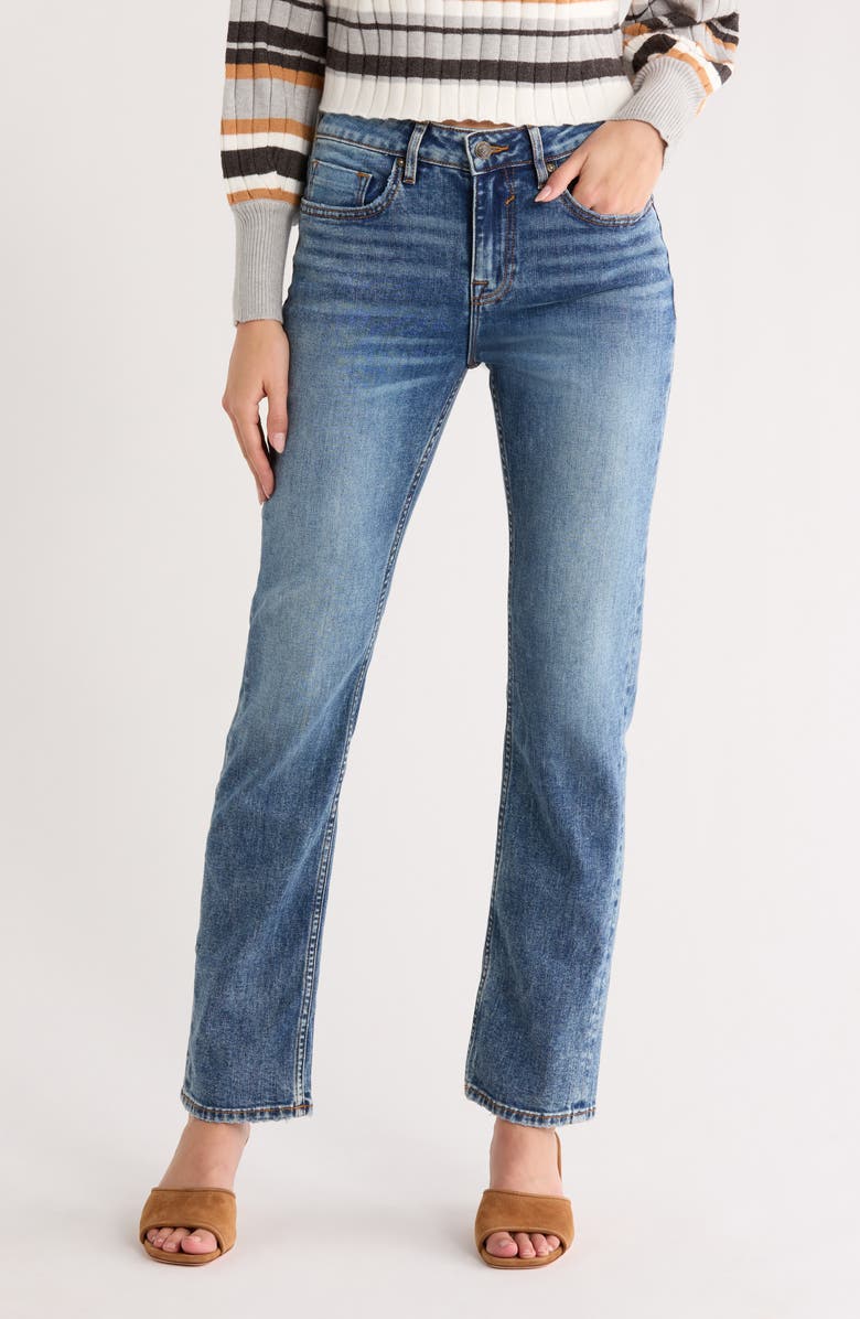 Vigoss Marley Mid Rise Straight Leg Jeans, Main, color, Medium Wash