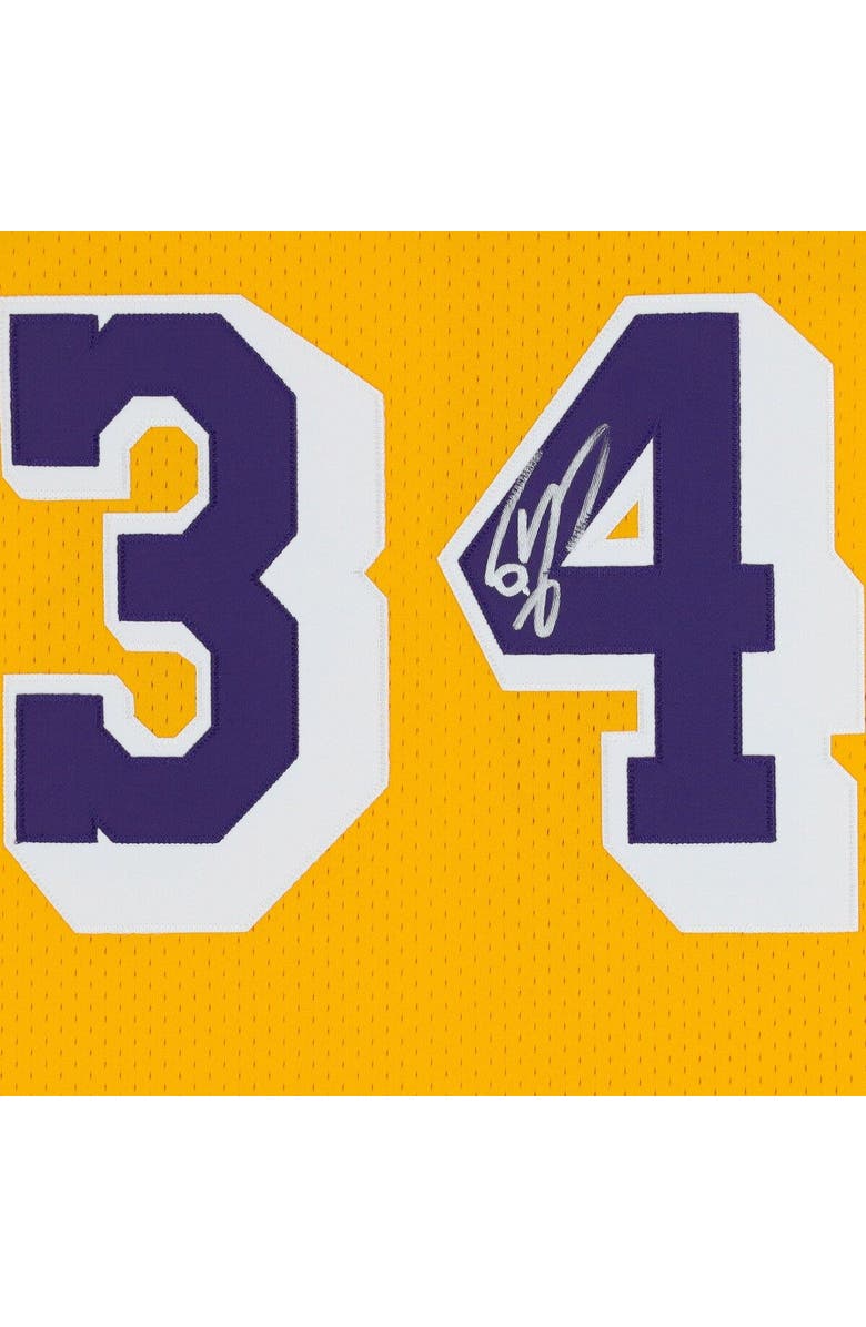 FANATICS AUTHENTIC Shaquille O'Neal Los Angeles Lakers Autographed Mitchell & Ness Gold Authentic Jersey, Alternate, color,