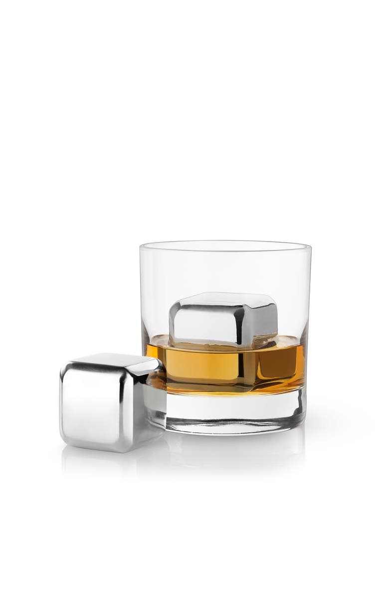Viski Glacier Rocks Large Cubes in Stainless Steel Set of 2, Main, color, Silver