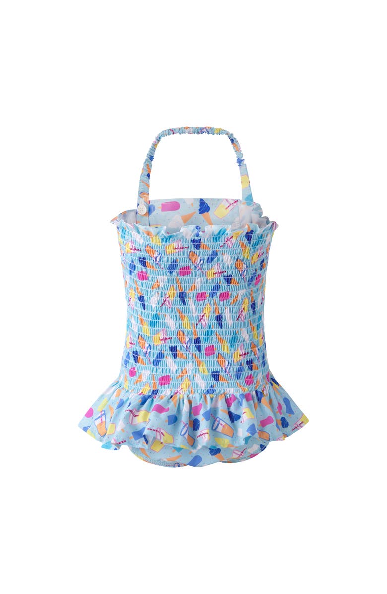 Rachel Riley Ice Cream Frill Swimsuit, Alternate, color, Blue