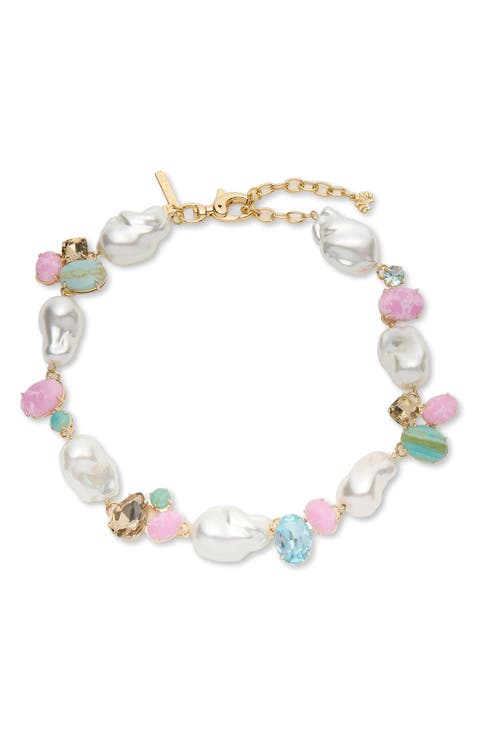 Worth Avenue Cluster Stone Collar Necklace