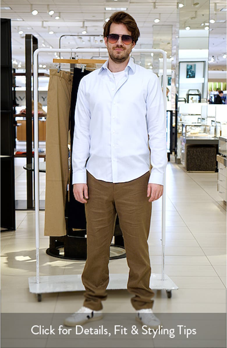 Trim Fit Premium Linen Dobby Dress Shirt, sales video thumbnail