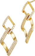 SAVVY CIE JEWELS 18K Yellow Gold Vermeil CZ Geometric Drop Earrings