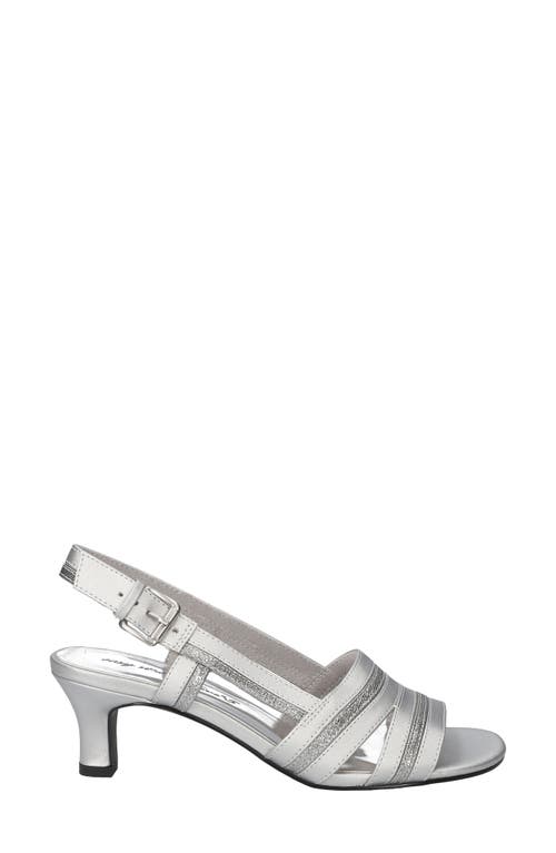 Easy Street Meghan Slingback Sandal In Silver Satin