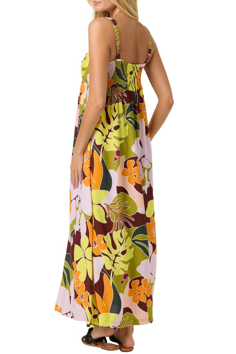 Natasha Tropical Maxi Dress, Alternate, color, CHARTREUSE