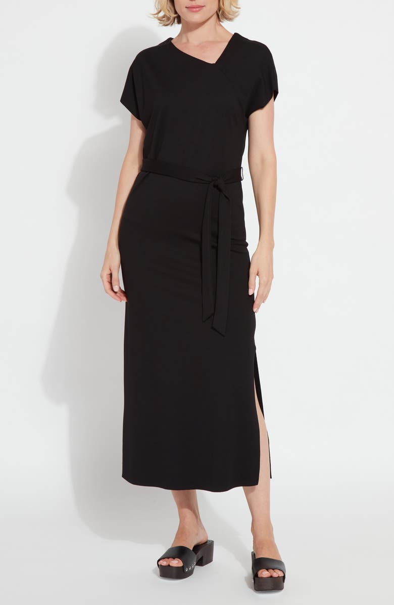 Lysse Celeste Asymmetric Midi Dress, Main, color, Black