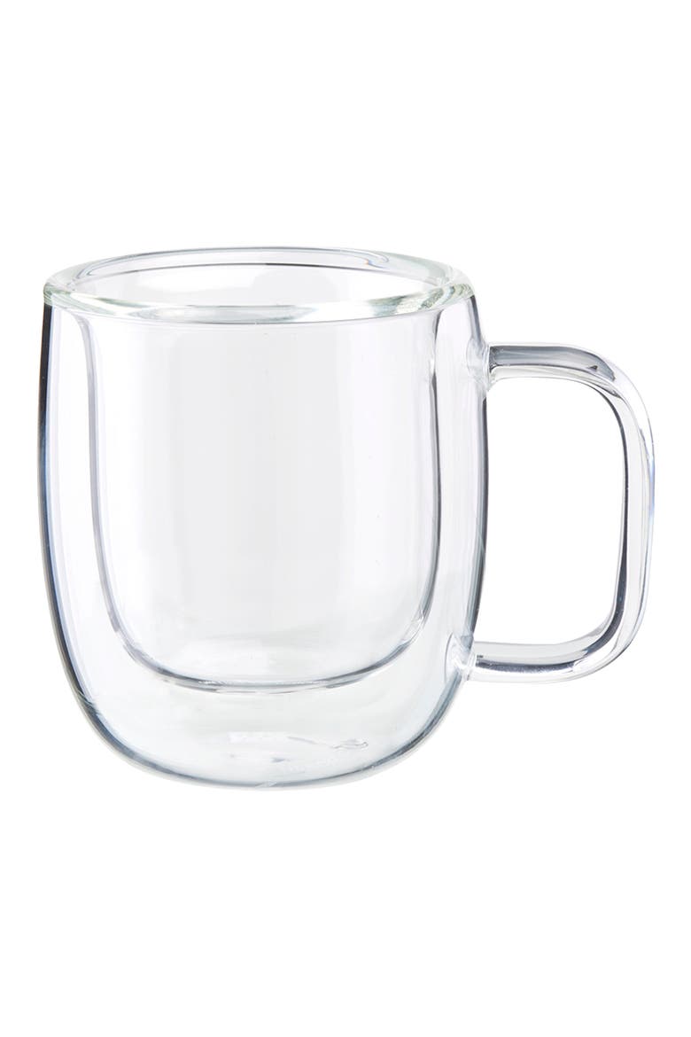 Sorrento Plus 2-Piece Double Wall Glass Espresso Mug Set, Main, color, CLEAR