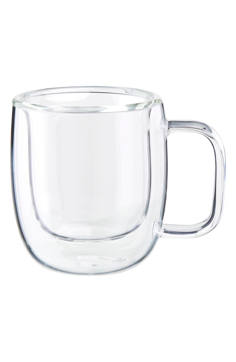 ZWILLING Sorrento Plus 2-Piece Double Wall Glass Espresso Mug Set, Main, color, Clear