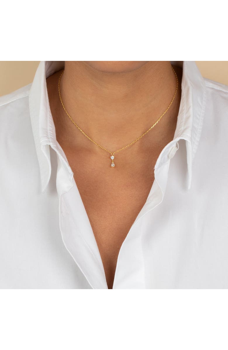 BY ADINA EDEN Round CZ X Teardrop Dangling Pendant Necklace, Alternate, color,