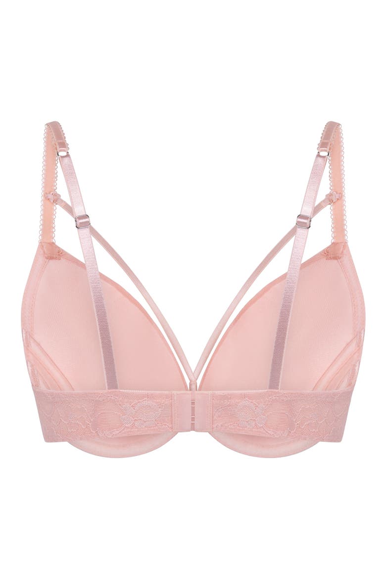 Isadora Lace Underwire Push Up Bra, Alternate, color, BLOSSOM