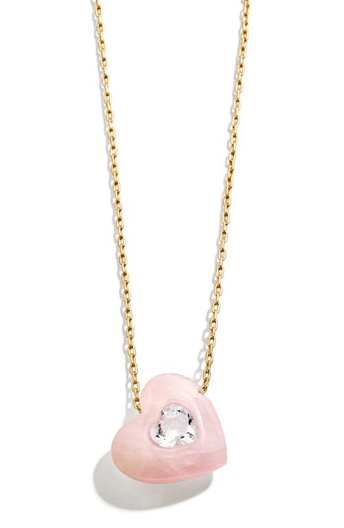 Shop Baublebar Crystal Heart Pendant Necklace In Pink