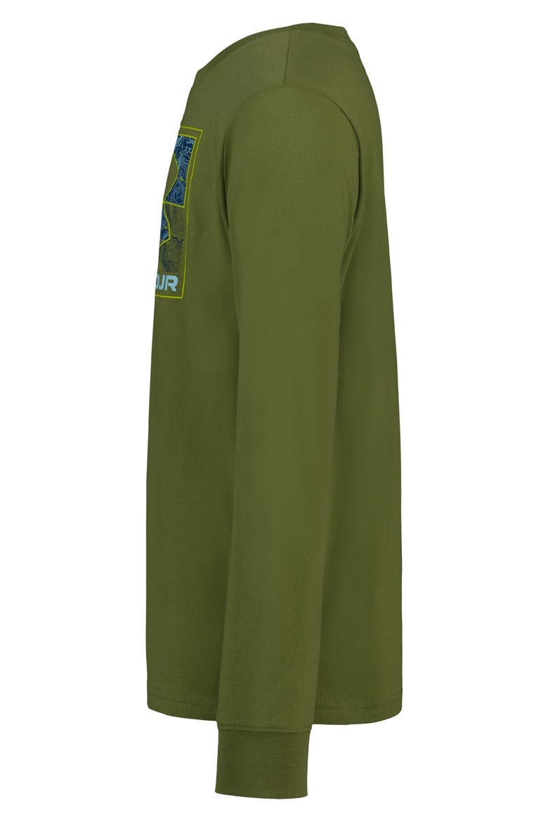 Kids' Topo Core Graphic Long Sleeve T-Shirt, Alternate, color, WARM OLIVE