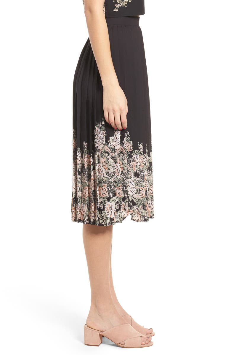 June & Hudson Pleated Skirt, Alternate, color,
