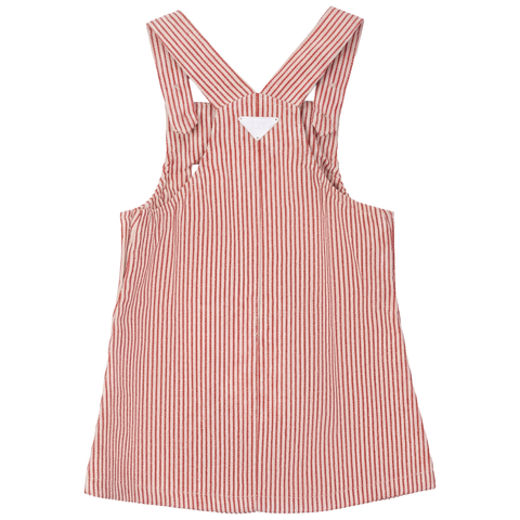 Striped Denim Wide Strap Front Pocket Jumper (Toddler, Little Kid & Big Kid)