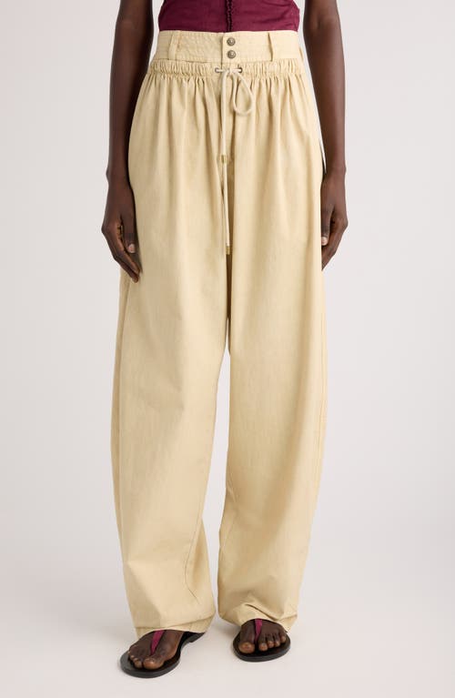 Shop Isabel Marant Inaya Gathered Wide Leg Pants In Ecru