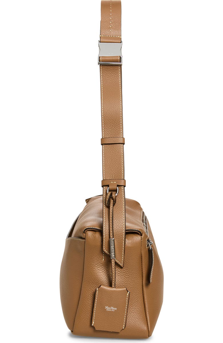 Max Mara Skipper Leather Shoulder Bag, Alternate, color, Brown