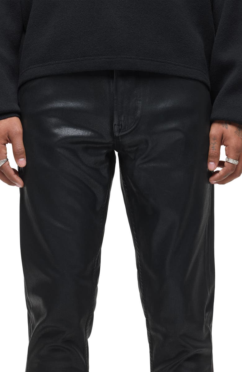 Hudson Jeans Zack Coated Skinny Jeans, Alternate, color, Jet Black Wax