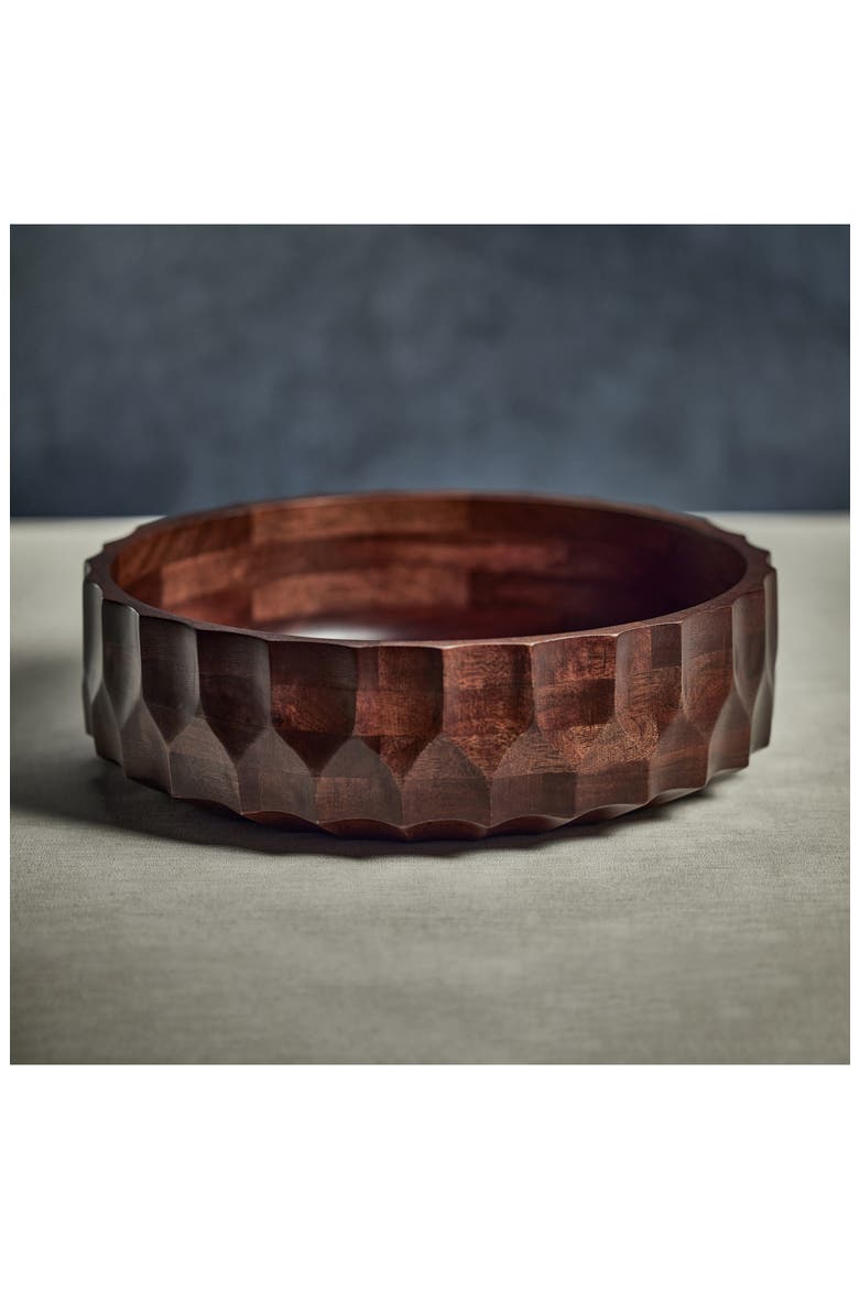 Carved Mango Wood Bowl, Alternate, color, BROWN