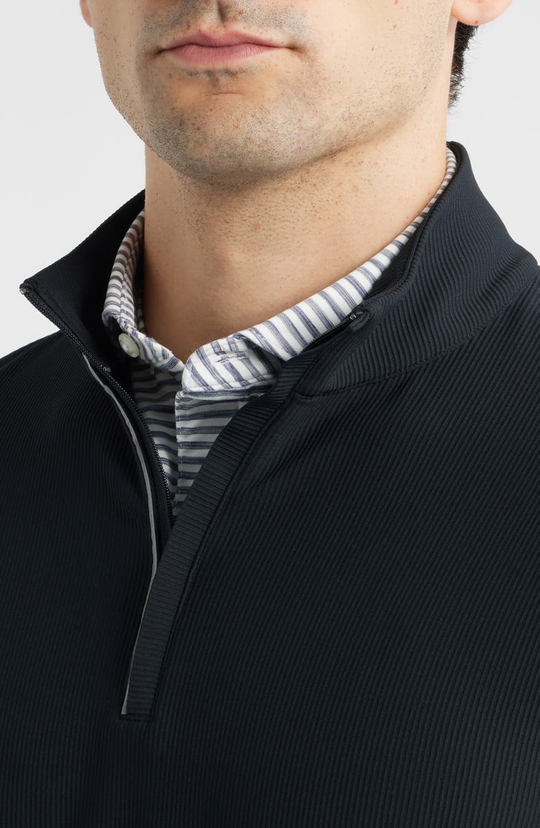 johnnie-O Hoppin Rib Quarter Zip, Alternate, color, Black