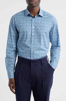 Roma Paisley Cotton Stretch Poplin Dress Shirt