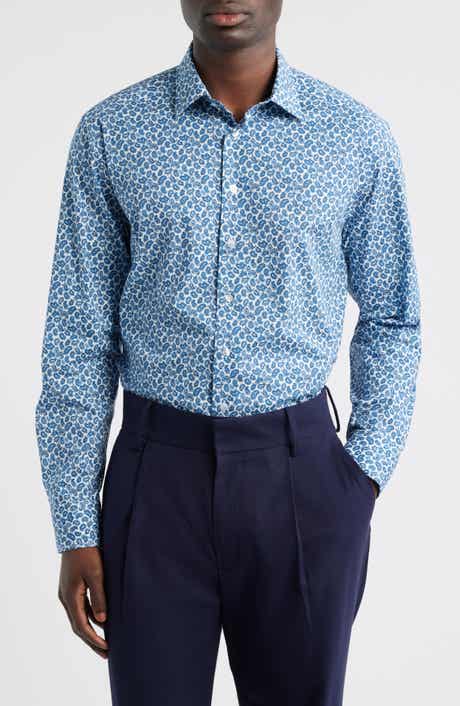Roma Paisley Cotton Stretch Poplin Dress Shirt