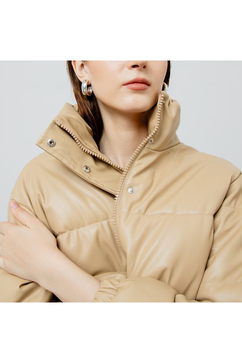 Lyra Quilted Leather Jacket, Alternate, color, Creme