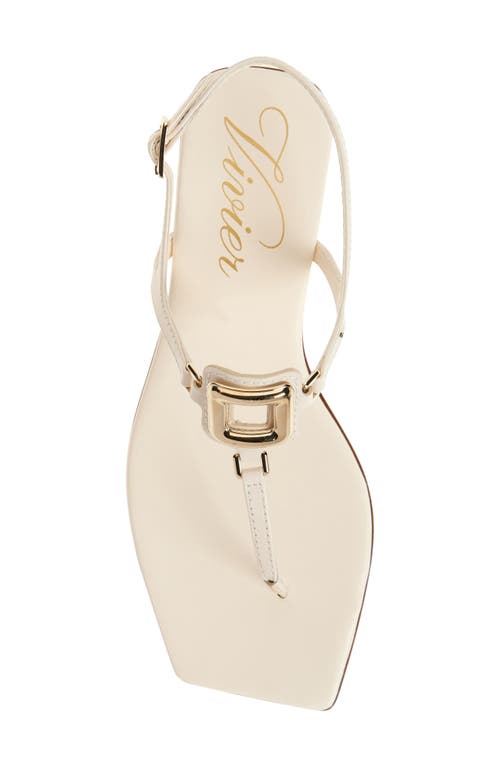 Roger Vivier Viv By The Sea Metallic T-strap Sandal In White